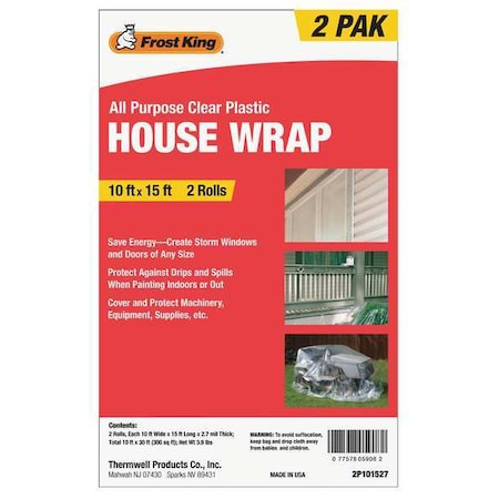 Window Insulation Kit, 15 ft L, 10ft W, PK2 MPN:2P101527
