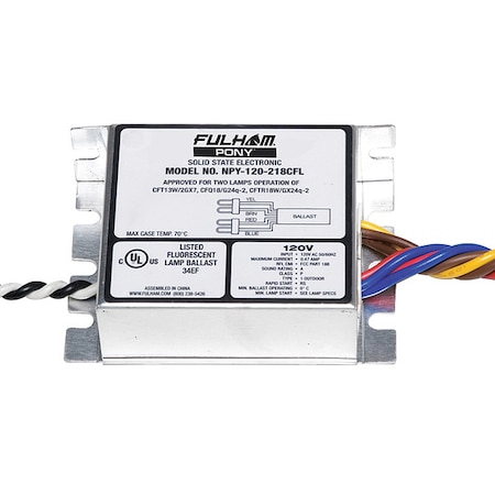 CFLBallast, Rapid, PONY, 3-3/8in-L, 1PK MPN:NPY-120-218-CFL
