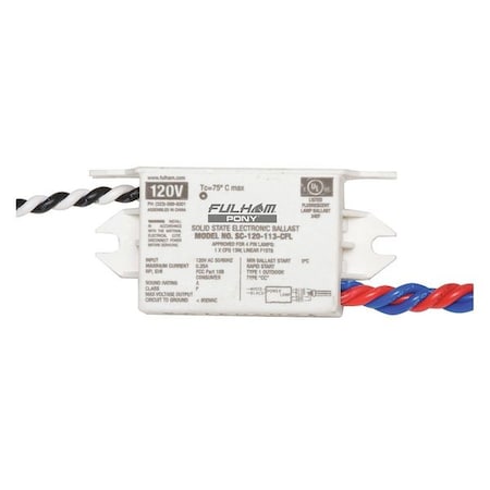 RS Ballast, 120V, 18W, Quad/Triple CFL MPN:SC-120-113-CFL