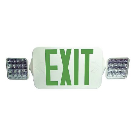 LED Emergency Combo Unit, White, Green, FHEC33WG MPN:FHEC33WG