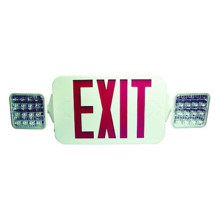 Exit Sign with Emergency Lights, White, 1 or 2 Face(s), LED, Universal Mount, Nickel Cadmium MPN:FHEC33WR