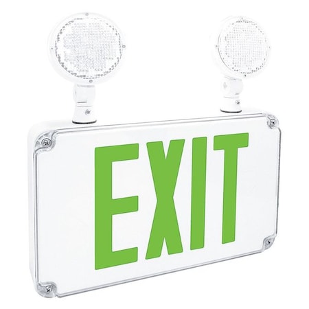 LED Emergency Combo Unit, Slim Wet, Green MPN:FHEC34GRC