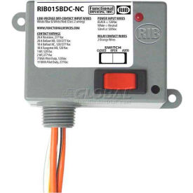 RIB® Dry Contact Input Relay RIB01SBDC-NC Enclosed 120VAC 20A SPST-NC Override RIB01SBDC-NC
