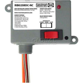 RIB® Dry Contact Input Relay RIB02SBDC-NC Enclosed 208-277VAC 20A SPST-N/C Override RIB02SBDC-NC
