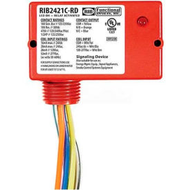 RIB® Enclosed Relay RIB2421C-RD 10A SPDT 24VAC/DC/120-277VAC Red Housing RIB2421C-RD