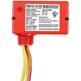 RIB® Enclosed Polarized Relay RIB24C-FA-RD 10A SPDT 24VACVDC Red Housing RIB24C-FA-RD