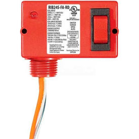 RIB® Enclosed Polarized Relay RIB24S-FA-RD 10A SPST 24VACVDC Override Switch Red Housing RIB24S-FA-RD