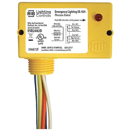Enclosed Pre-Wired Relay, 10A at 30VDC, DPDT MPN:ESR2402D