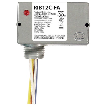 Enclsd Relay, 10A, SPDT, 12VAC/DC, Polarized MPN:RIB12C-FA