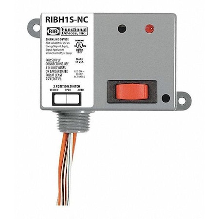 Enclosed Relay, 10A, SPST N/C MPN:RIBH1S-NC