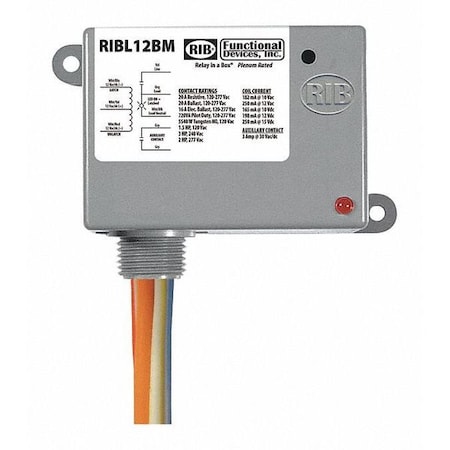 Enclosed Mech Latching Relay, 20A, SPST MPN:RIBL12BM