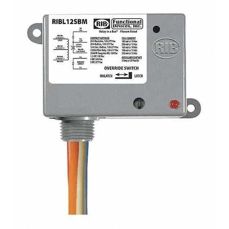 Enclosed Mech Latch Relay, 20A MPN:RIBL12SBM