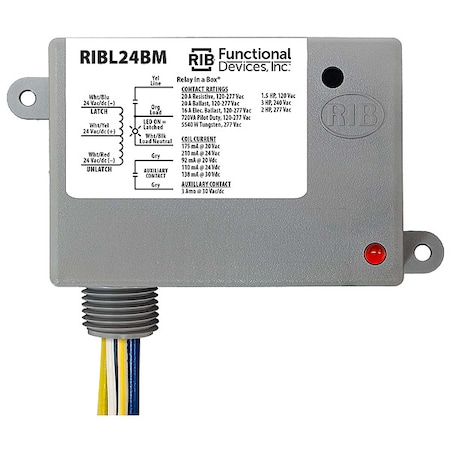 Enclosed Mech Latching Relay, 20A MPN:RIBL24BM