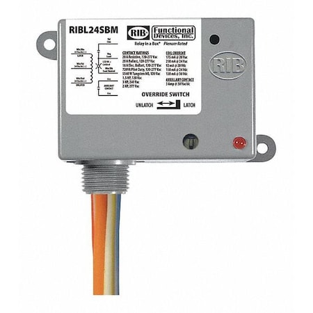 Enclosed Relay, 20A, SPST MPN:RIBL24SBM