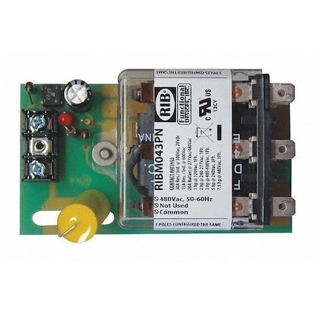 Track Mount Relay, 30A, 3PDT MPN:RIBM043PN