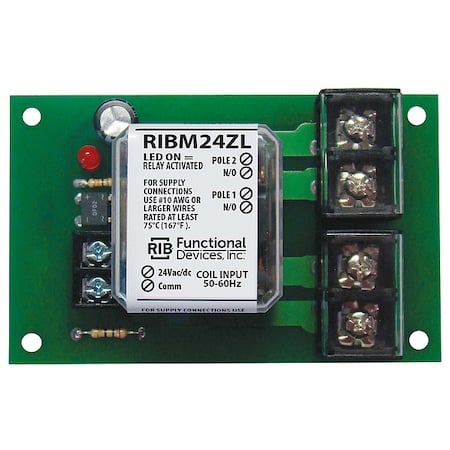 Track Mount Relay, 30A, DPST-N/O MPN:RIBM24ZL