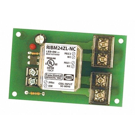 Track Mount Relay, 30A, DPST-N/C MPN:RIBM24ZL-NC