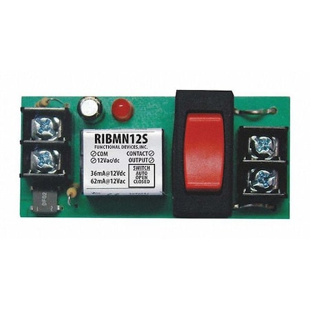 Track Mount Relay, 15A, SPST/Override MPN:RIBMN12S