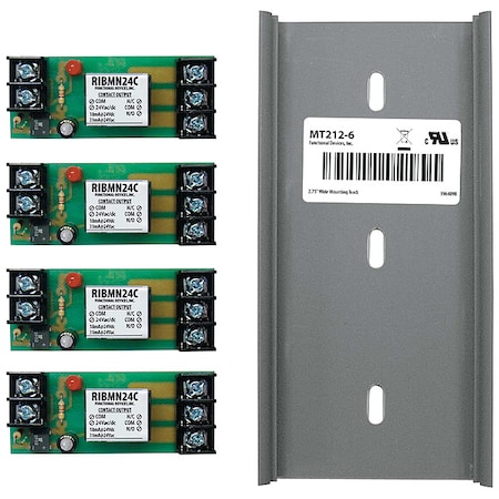 Four Track Mount Relays, 15A, SPDT MPN:RIBMN24C-4T