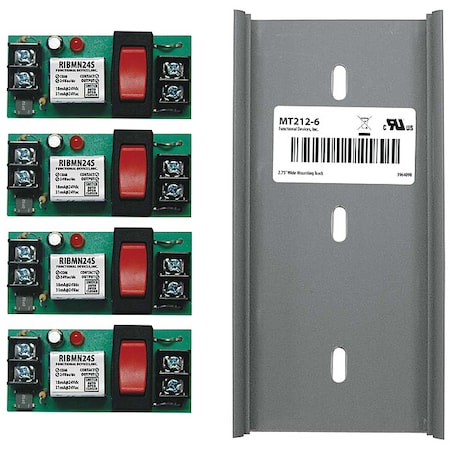 Track Mount Relays, 15A, SPST, Override MPN:RIBMN24S-4T