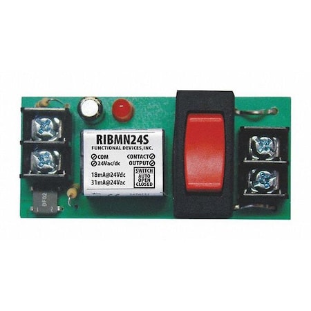 Track Mount Relay, 15A, SPST/Override MPN:RIBMN24S