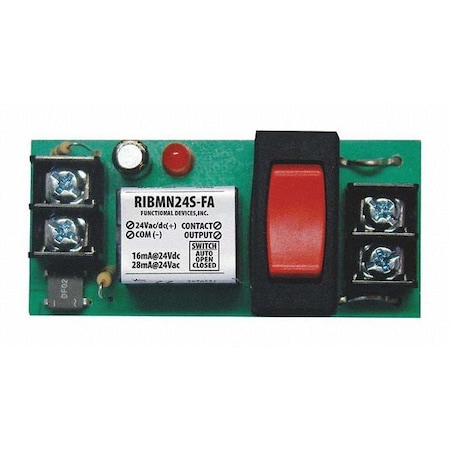 Track Mount Relay, 15A, SPST/Override MPN:RIBMN24S-FA
