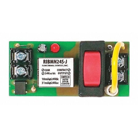 Track Mount Relay, 15A, SPST/Override MPN:RIBMN24S-J