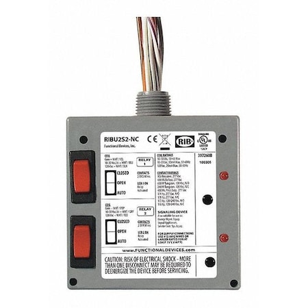 Enclosed Relays, 10A, 2 SPST-N/C MPN:RIBU2S2-NC