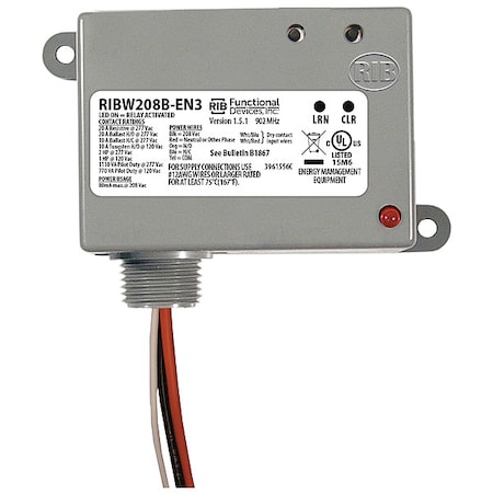 Wireless Relay/Transmitter, SPDT, 208VAC MPN:RIBW208B-EN3