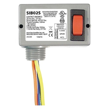 PrewiredRockerSwitch, NoLens/Lamp, Red, Off MPN:SIB02S