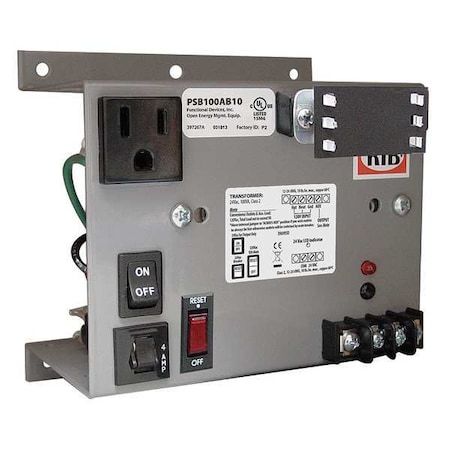 Class 2 Transformer, 100 VA, Not Rated, 24V AC, 120V AC MPN:PSB100AB10