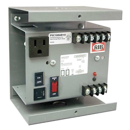 Class 2 Transformer, 100 VA, NEMA 1, 24V AC, 120V AC MPN:PSC100AB10