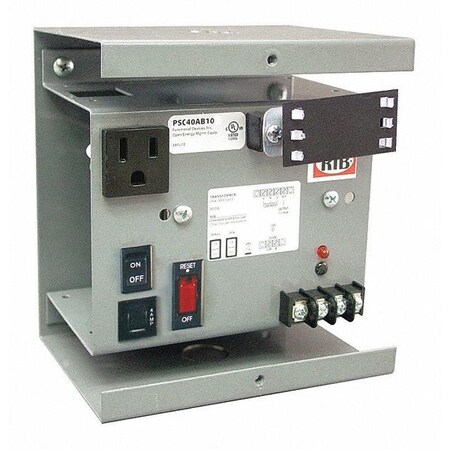 Enclosed Power Supply, 120V AC, 24V AC, 100VA, Mounting Plate MPN:PSC40AB10