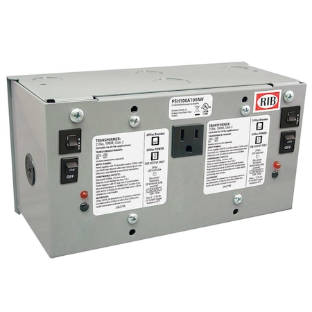 Enclosed Power Supply, 120V AC, 24V AC, 100VA MPN:PSH100A100AW