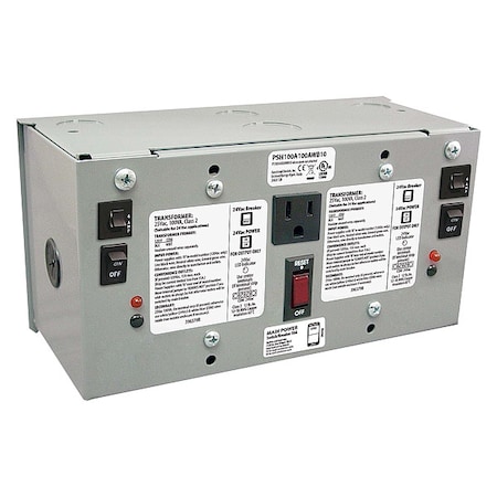 Enclosed Power Supply, 120V AC, 24V AC, 100VA MPN:PSH100A100AWB10