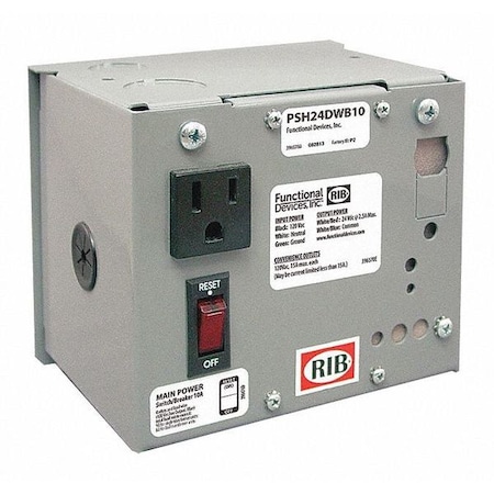 Enclosed Power Supply, 120V AC, 24V DC, 2.5A MPN:PSH24DWB10