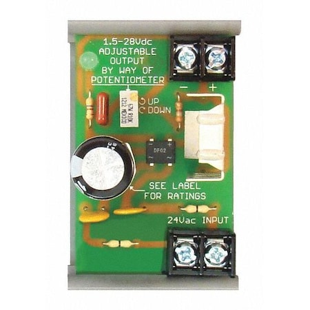 DC Power Supply, 24V AC, 1.5 to 14V DC, 300 mA, Track MPN:PSMN24DA