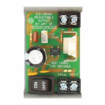 DC Power Supply, 24V AC, 1.5 to 14V DC, 300 mA, Track MPN:PSMN24DAS