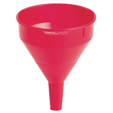 Spout Funnel with Screen, Polyethylene, 64 fl oz Fluid Capacity, 6 1/2 in Overall Dia, Red MPN:32002