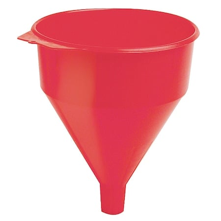 Spout Funnel with Screen, 192 fl oz Fluid Capacity, 8 1/4 in Overall Dia, Polyethylene, Red MPN:32006