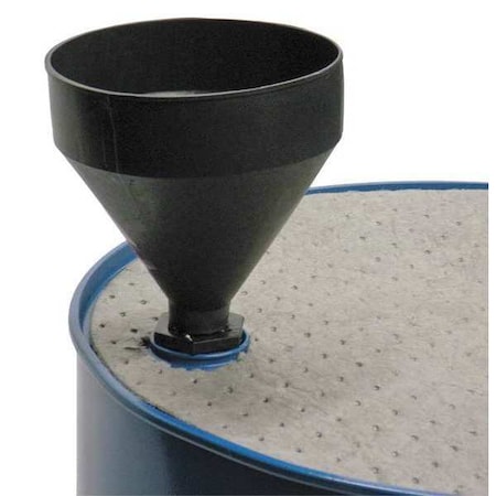 Drum Funnel, 9.25 in H, Black, Polyethylene, OD-2-1/4in MPN:32410
