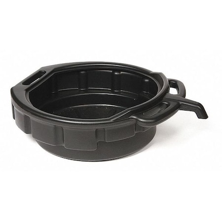 Drain Pan, Polyethylene, 4 gal Capacity, 17 3/4 in Overall Dia, 5 1/2 in Overall Ht, Black MPN:32953