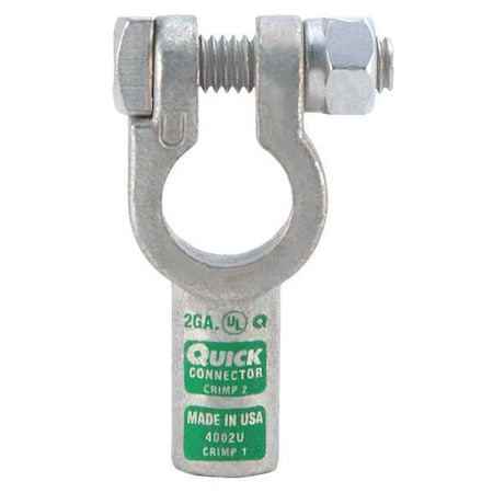 Straight Battery Terminal, 2 ga., Green MPN:4002U