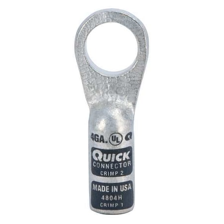 Lug Starter/Ground, 1/2 in Stud, Standard Barrel, Copper, Gray MPN:4804H