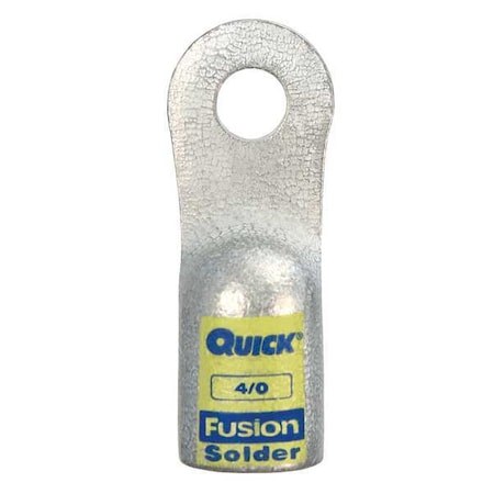 One-Hole Compression Lug, 4/0 AWG Max, 3/8 in Stud, Standard Barrel, Copper, Yellow MPN:486340F