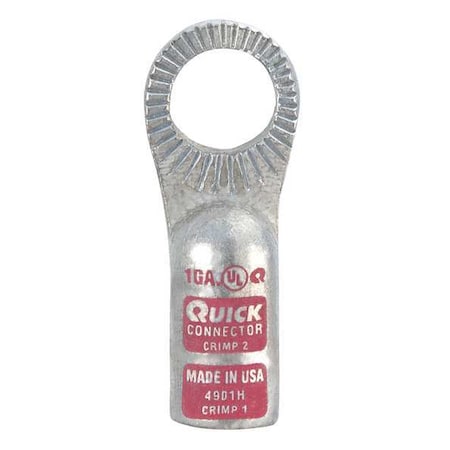 One-Hole Compression Lug, 1/2 in Stud, Standard Barrel, Copper, Pink MPN:4901H