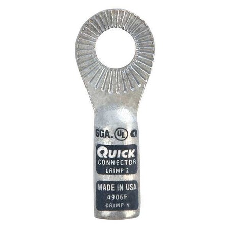 One-Hole Compression Lug, 3/8 in Stud, Standard Barrel, Copper, Gray MPN:4906F