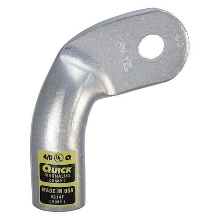 Lug Starter/Ground, 3/8 in Stud, Standard Barrel, Copper, Yellow MPN:6314F
