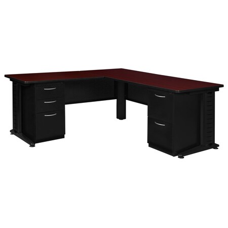 Fusion L-Desks with Storage, 72 D X 29 H, 66 W X Wood, Metal MPN:MLD663042MH