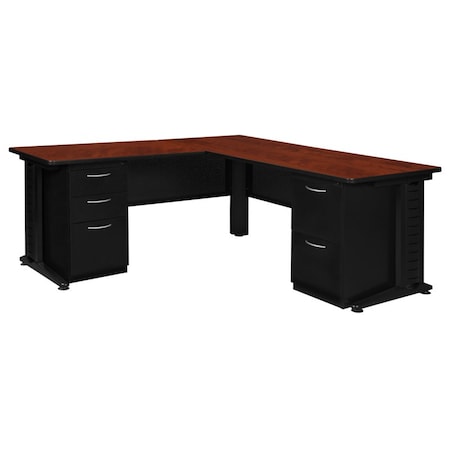 Fusion L-Desks with Storage, 72 D X 29 H, 72 W X Wood, Metal MPN:MLD723042CH